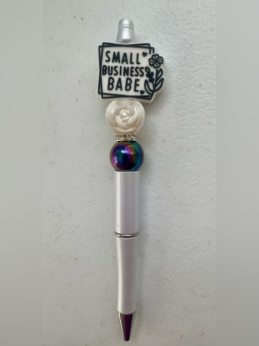 Small Business Babe Beaded Silver Pen